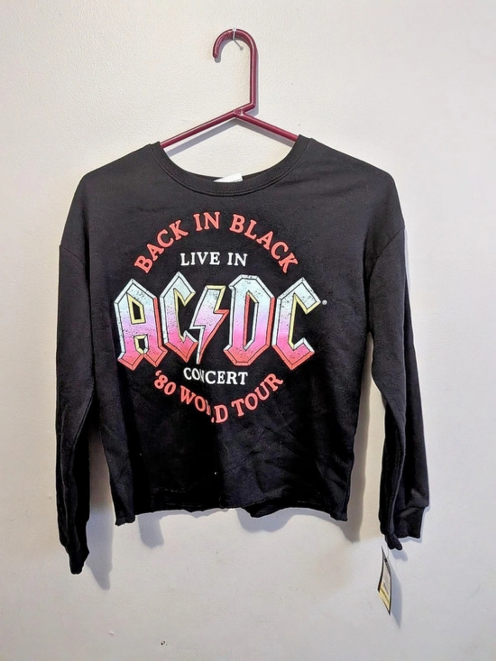 AC/DC Back in Black Live in Concert '80 World Tour Sweatshirt XL